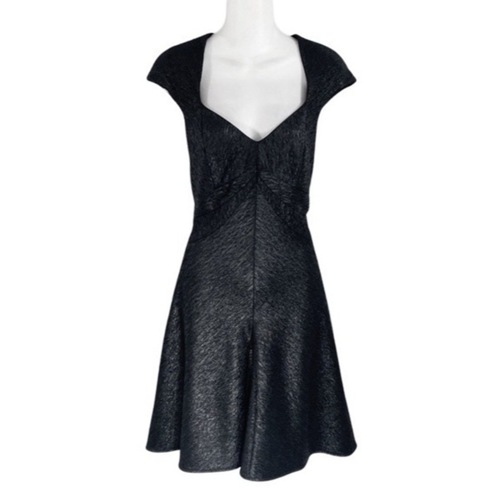 NWT Z Spoken for Zac Posen black textured sweetheart dress C.C30